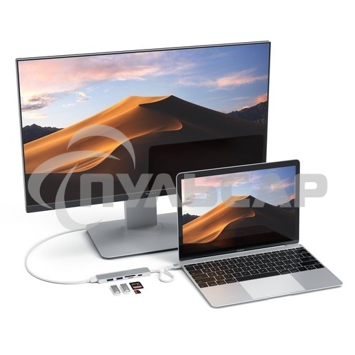 USB-C адаптер Satechi Type-C Slim Multiport Adapter V2. Интерфейс USB-C. серебристый.