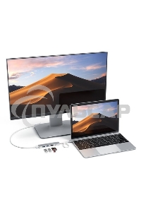 USB-C адаптер Satechi Type-C Slim Multiport Adapter V2. Интерфейс USB-C. серебристый.