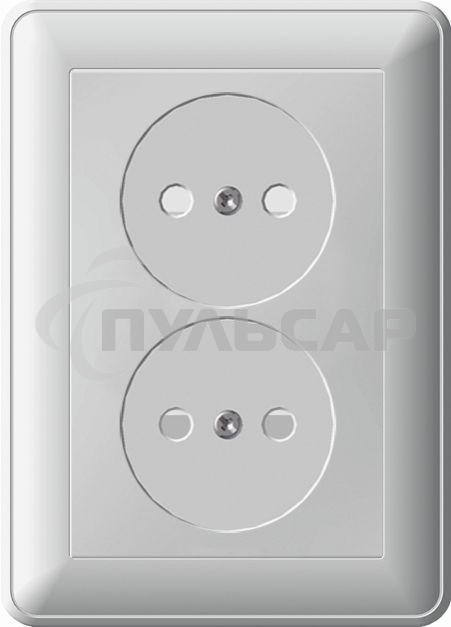 Розетка 2-м СП W59 16А IP20 защ. шторки без заземл. бел. SchE RS16-254-18