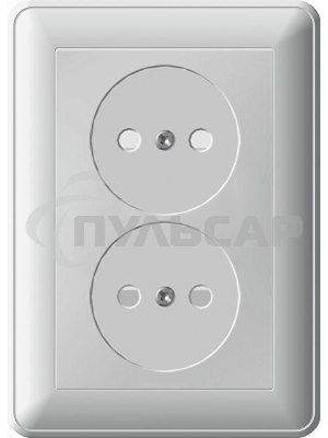 Розетка 2-м СП W59 16А IP20 защ. шторки без заземл. бел. SchE RS16-254-18