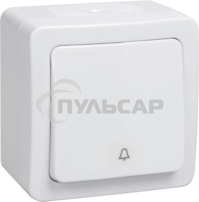 Выключатель кнопочный 1-кл. ОП ГЕРМЕС PLUS ВСк20-1-0-ГПБ IP54 (цвет клавиши: белый) ИЭК EVMP13-K01-10-54-EC