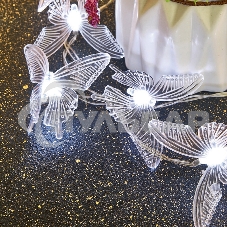 Каскад Lamper Полет бабочки LED 3 м с выносной солнечной панелью 2 м и аккумулятором, холодное белое свечение