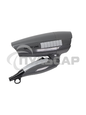 Фен для волос Galaxy Line GL 4337, серый, 1200 Вт, 2 скорости потока воздуха, складная ручка, подвесная петля, длина шнура питания 170 см