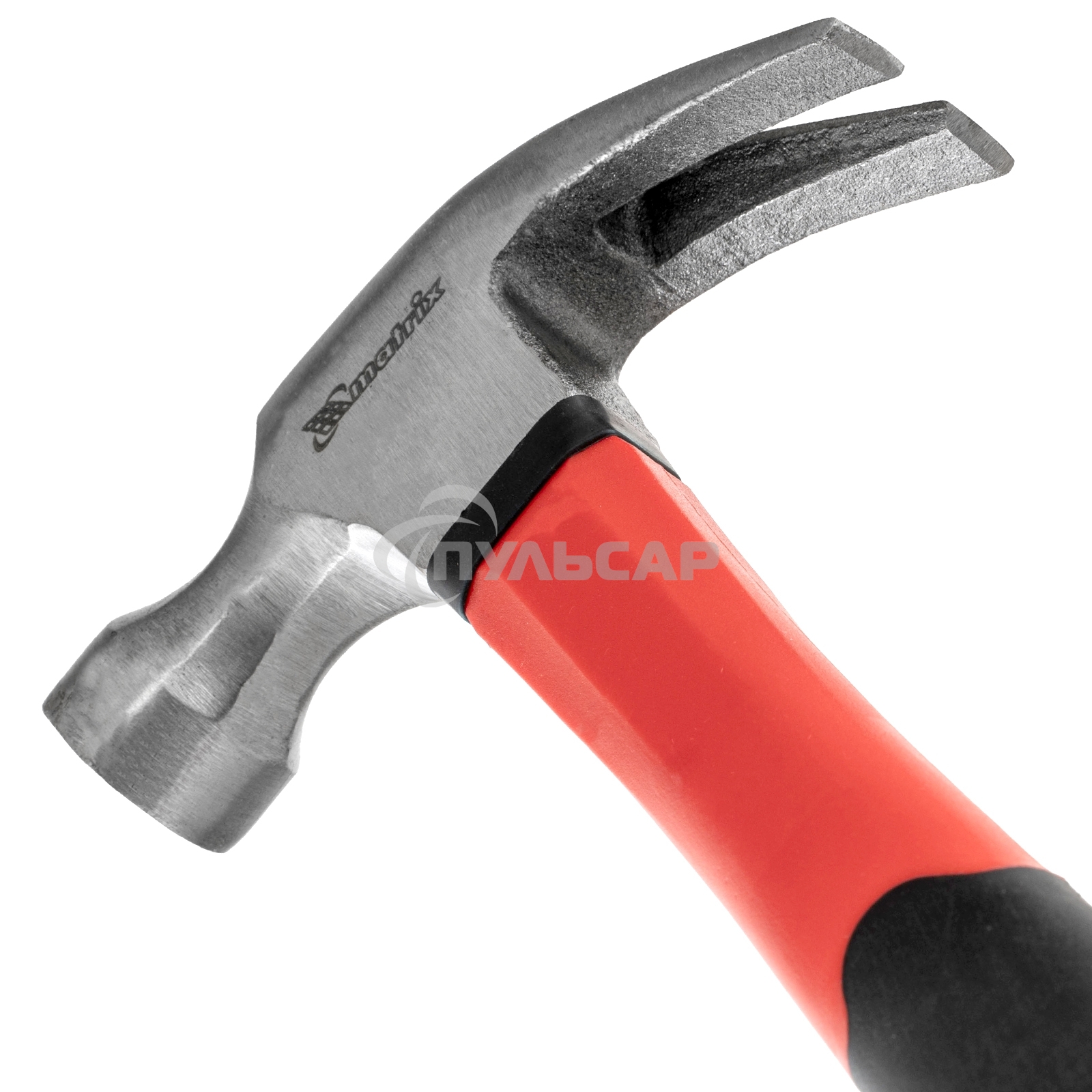 Молоток-гвоздодер Matrix ''optimal'', 450 г, боек c магнитом,фибергласовая обрезиненная рукоятка