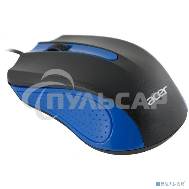 Мышь проводная Acer OMW011 черный/синий, 1200 dpi, USB, кнопки - 3