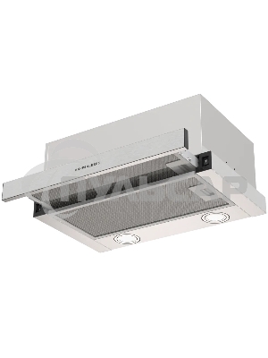 Встраиваемая вытяжка Kuppersberg SLIMHIT 50 X телескопическая, 50 см, High-Tech, макс. Производительность 750 м3/ч, 2 скорости, механическое управление, светодиодное освещение, уровень шума 51 дБ,  нержавеющая сталь