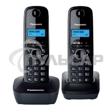 Телефон беспроводной (DECT) Panasonic KX-TG1612RUH (серый) Доп трубка в комплекте,АОН, Caller ID,12 мелодий звонка,поиск трубки
