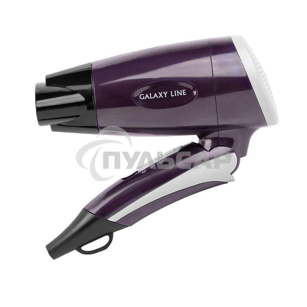 Фен для волос Galaxy Line GL 4338, фиолетовый,1200 Вт, 2 скорости потока воздуха, складная ручка, насадка-концентратор, подвесная петля, длина шнура питания 170 см
