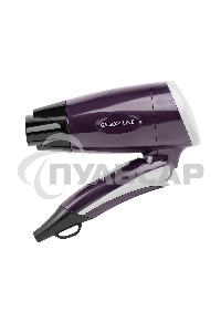 Фен для волос Galaxy Line GL 4338, фиолетовый,1200 Вт, 2 скорости потока воздуха, складная ручка, насадка-концентратор, подвесная петля, длина шнура питания 170 см