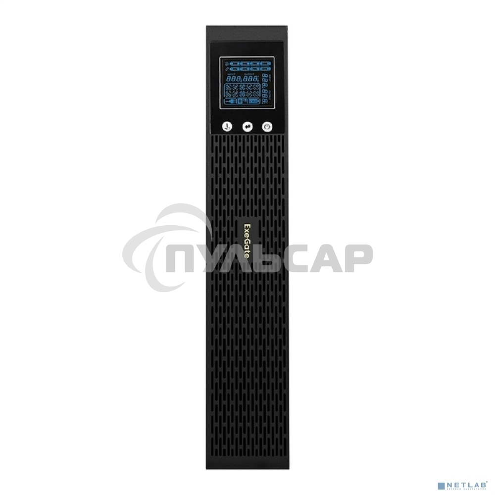 Источник бесперебойного питания Pure Sine Wave ExeGate SinePower UHB-2000.LCD.AVR.1SH.4C13.RJ.USB.2U 2000VA/1600W, LCD, AVR, 1*Schuko+4*C13, RJ45/11, USB, Rackmount 2U/Tower, металлический корпус, черный