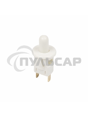 Выключатель-кнопка 250V 2.5А (2с) ON-(OFF) Б/Фикс белый (мебельная) Rexant