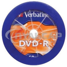 Диск DVD-R Verbatim 4.7Gb 16x Cake Box (50шт) (43731)