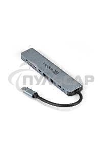 Док-станция ExeGate EX293983RUS DUB-21C/PD/CR/H (кабель-адаптер USB Type-C --> 2xUSB3.0 + Card Reader + PD 100W + HDMI 4K@60Hz, Plug&Play, серый)