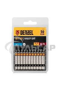 Набор бит SL5,0х50, сталь S2, шестигранный профиль, 10шт. Denzel