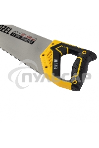 Ножовка по дереву, 500 мм, 9 TPI, зуб 3D, двухкомпонентная рукоятка Denzel