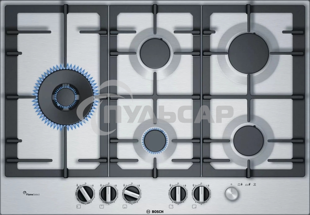 Газовая варочная панель Bosch PCS7A5M90 нержавеющая сталь