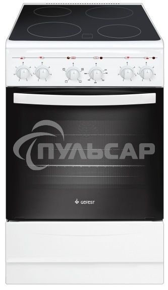 Плита электрическая Gefest 5160-01 0033 белый, конфорок 4 электрических, духовка 55 л, 50 см x 85 см x 58.5 см