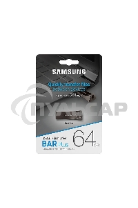 Флешка USB R/W 64 Gb USB Drive <USB 3.1> Samsung BAR Plus (up to 300Mb/s) (MUF-64BE3/APC) серебристый