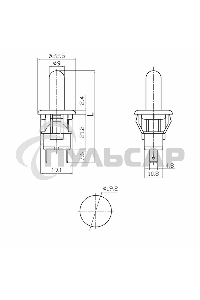 Выключатель-кнопка 250V 2.5А (2с) ON-(OFF) Б/Фикс белый (мебельная) Rexant