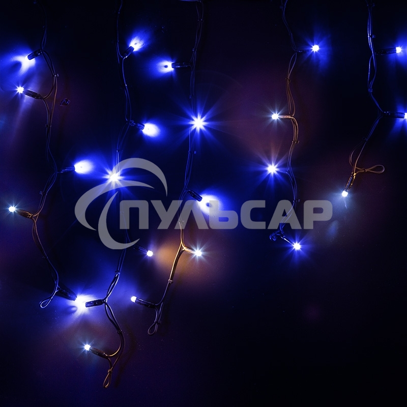 Гирлянда Neon-night Айсикл (бахрома) светодиодный, 4,0 х 0,6 м, с эффектом мерцания, черный провод 