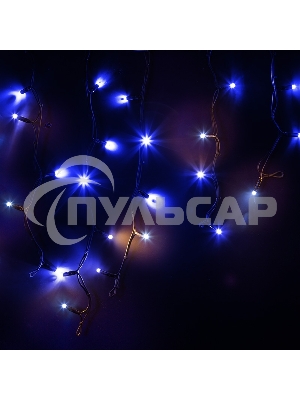 Гирлянда Neon-night Айсикл (бахрома) светодиодный, 4,0 х 0,6 м, с эффектом мерцания, черный провод 