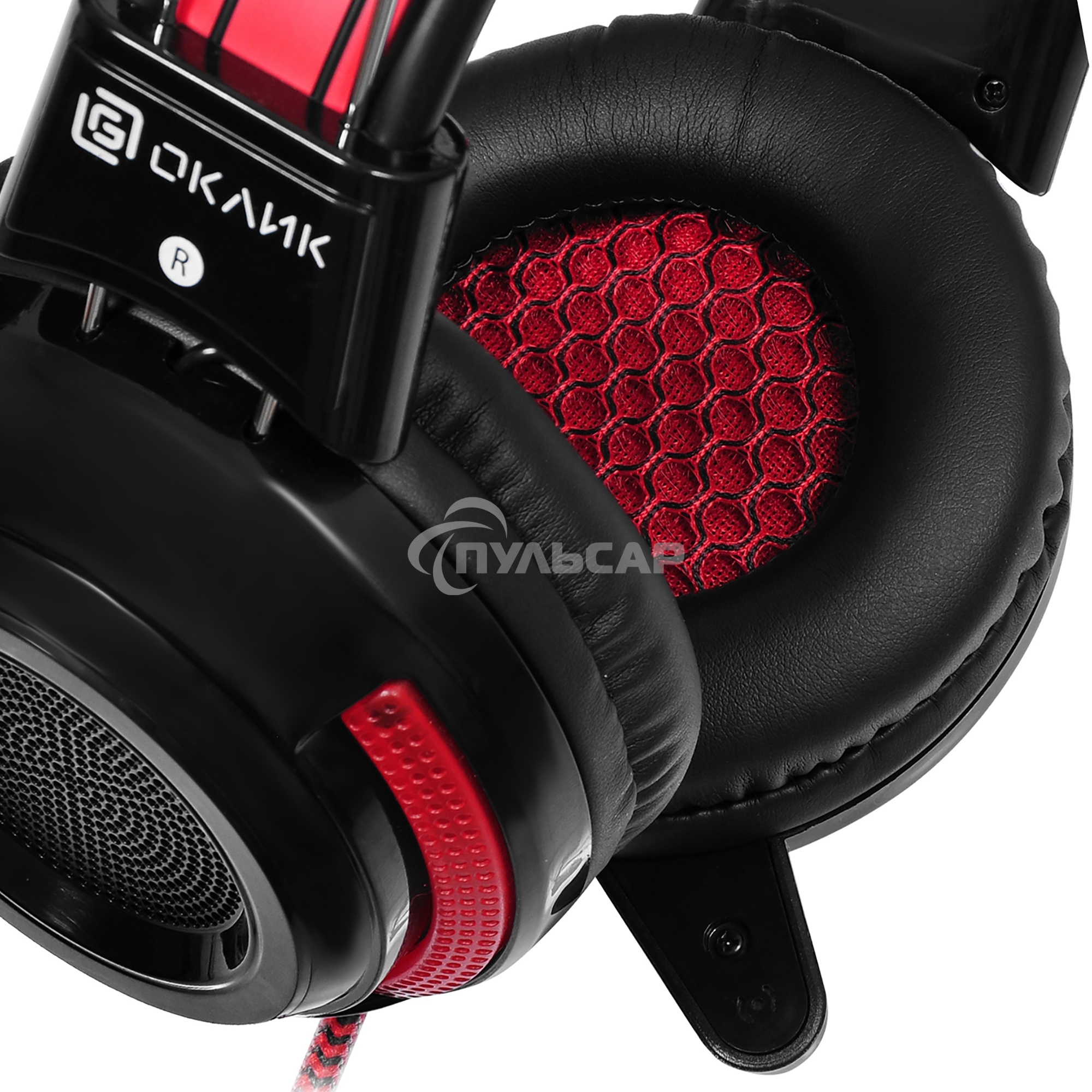 Наушники Oklick HS-G300 черный/красный 2.5м мониторы оголовье (AH-V1)