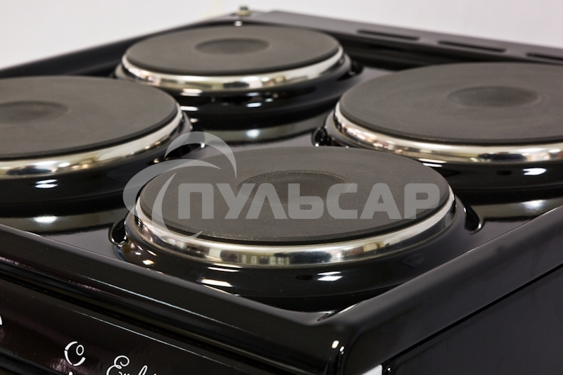 Плита электрическая De Luxe 5004.12э черный, конфорок 4 шт, духовка 46 л, 50 см x 85 см x 50 см