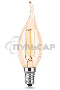 Лампа светодиодная Gauss Filament Свеча на ветру E14 5Вт 4100К Golden
