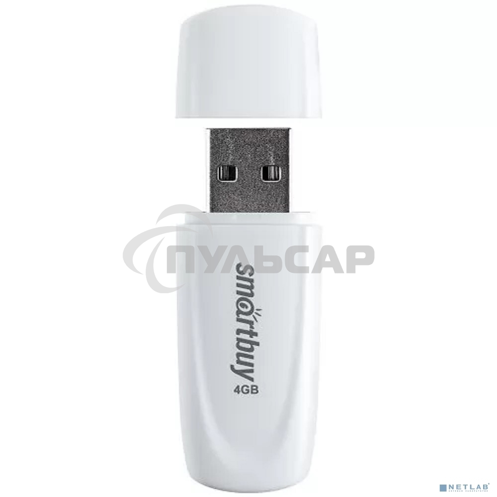 Флешка USB Smartbuy R/W Scout White (SB004 Gb2SCW), 4 Gb, USB 2.0, R/W 10/7, белый