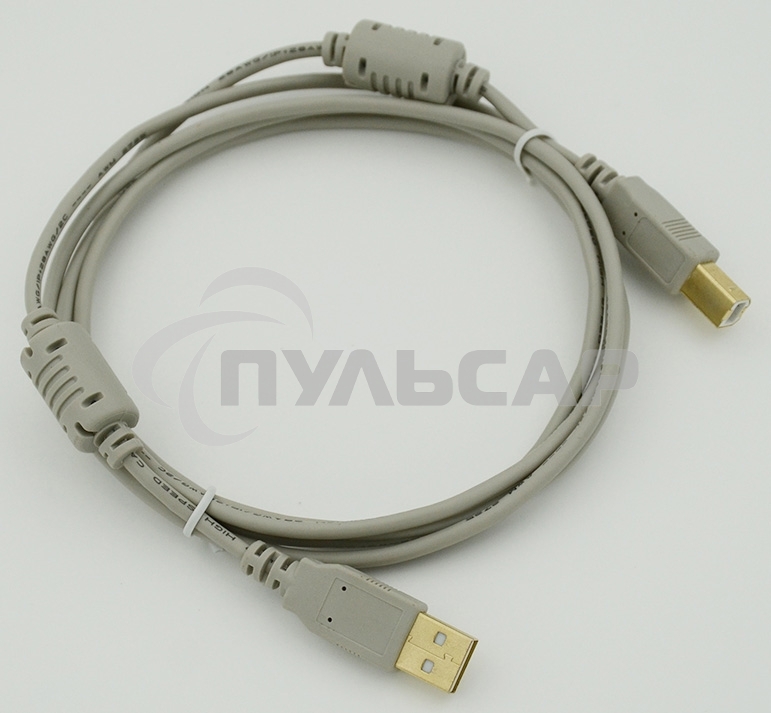 Кабель USB 2.0 Gold 2/Core Am-Bm /Экран 2x ферритовых фильтра 1.8м