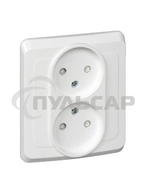 Розетка 2-м СП Этюд 16А IP20 защ. шторки без заземл. бел. SchE PC16-006B