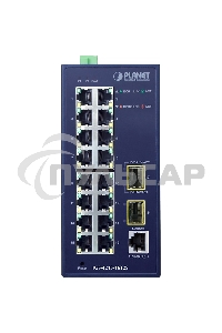 Коммутатор PLANET IGS-4215-16T2S IP30 Industrial L2/L4 16-Port 10/100/1000T + 2-Port 100/1000X SFP Managed Switch (-40~75 degrees C, dual redundant power input on 12~48VDC/24VAC terminal block)