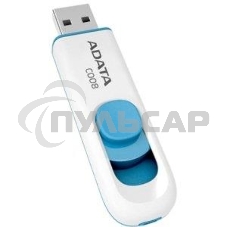 Флешка USB ADATA C008 (AC008-32G-RWE), 32 Gb, USB 2.0, R/W 15/5, белый/синий