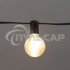 Уличная гирлянда Neon-night Лофт 7,5м, черный ПВХ, 25 прозрачных ламп, теплый белый, влагостойкая IP44