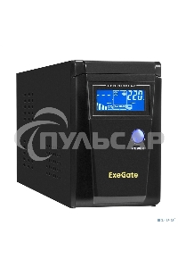 Источник бесперебойного питания (инвертор, синус, для котла) ExeGate SineTower SN-600.LCD.AVR.2SH 600VA/360W, чистая синусоида, LCD дисплей, AVR, 2*Schuko, линейно-интерактивный, черный