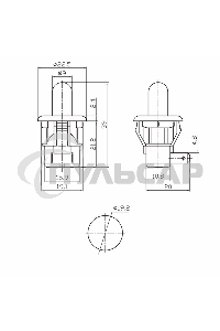 Выключатель-кнопка Rexant 250V 2.5А (2с) ON-(OFF) Б/Фикс белый (мебельная)