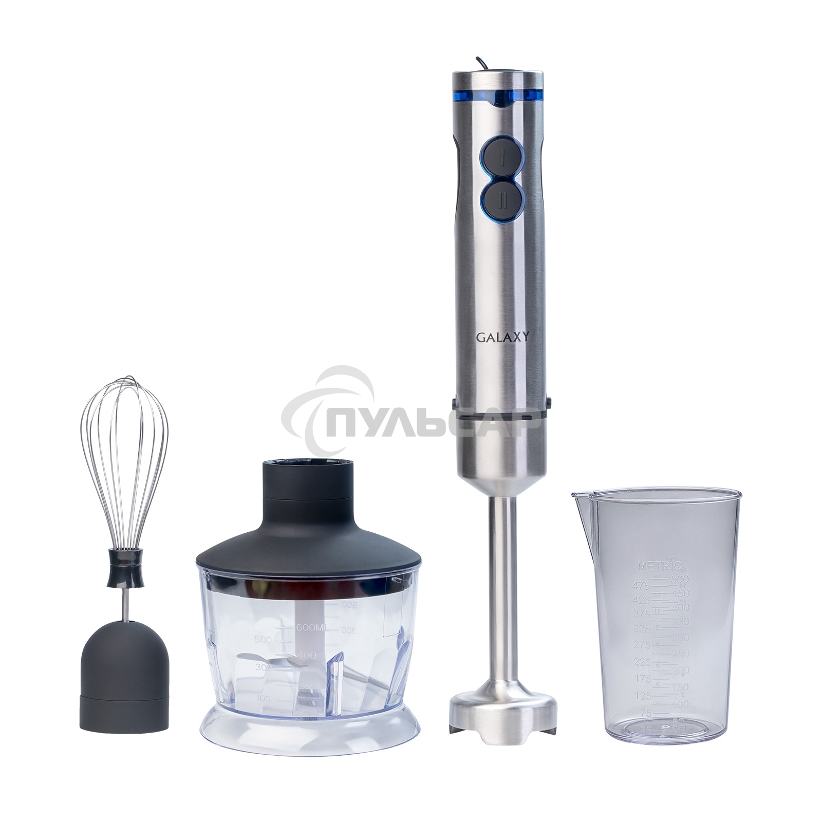Блендер погружной Galaxy Line GL 2128, серебристый с черным, 800 Вт
