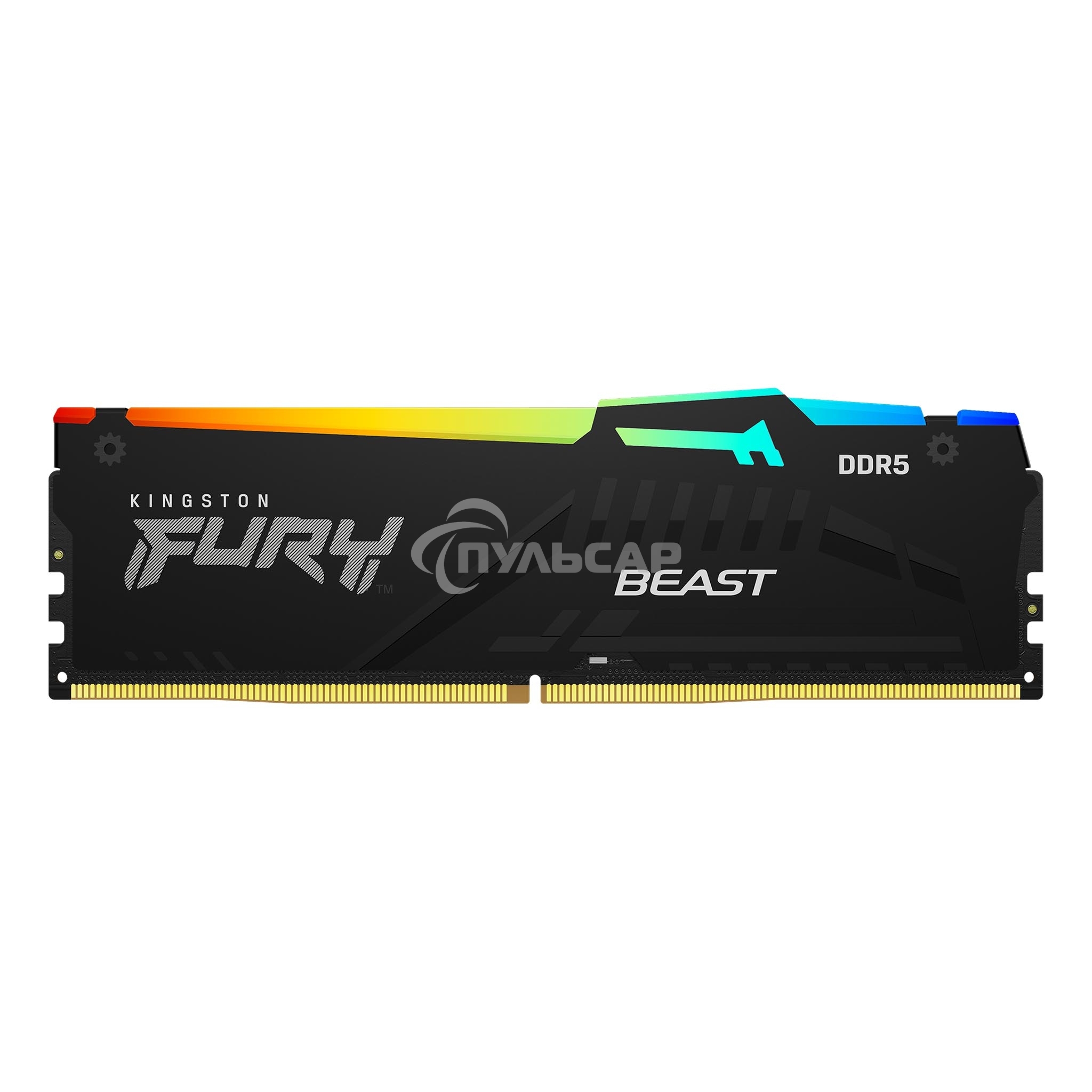 Оперативная память Kingston Fury Beast, DDR5, 16Gb (2x8Gb), 5600MHz, CL40, DIMM, с радиаторами, RGB, черный