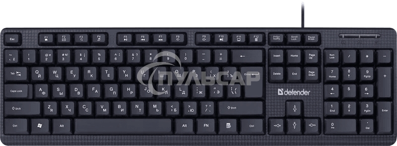 Клавиатура проводная Defender Daily HB-162, USB, черный