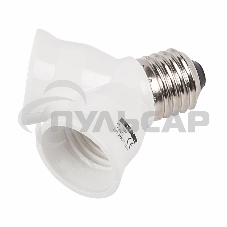 Разветвитель цокольный Е27-2хЕ27 белый Rexant