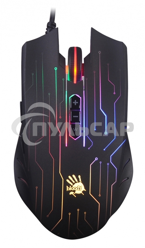 Мышь проводная A4Tech Bloody Q82 черный, 3200 dpi, USB, кнопки - 8