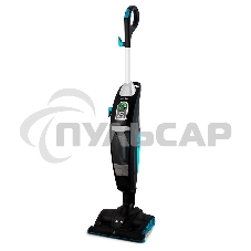 Пылесос вертикальный паровой Kitfort КТ-535-1 черный, питание от сети, 1600 Вт, уборка влажная/паром/сухая, пылесборник 1 л