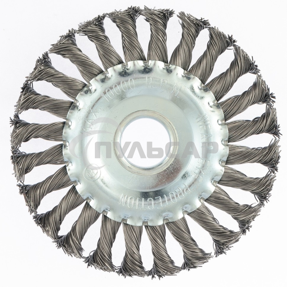 Щетка Matrix для УШМ 125 мм, посадка 22,2 мм, плоская, крученая металлическая проволока
