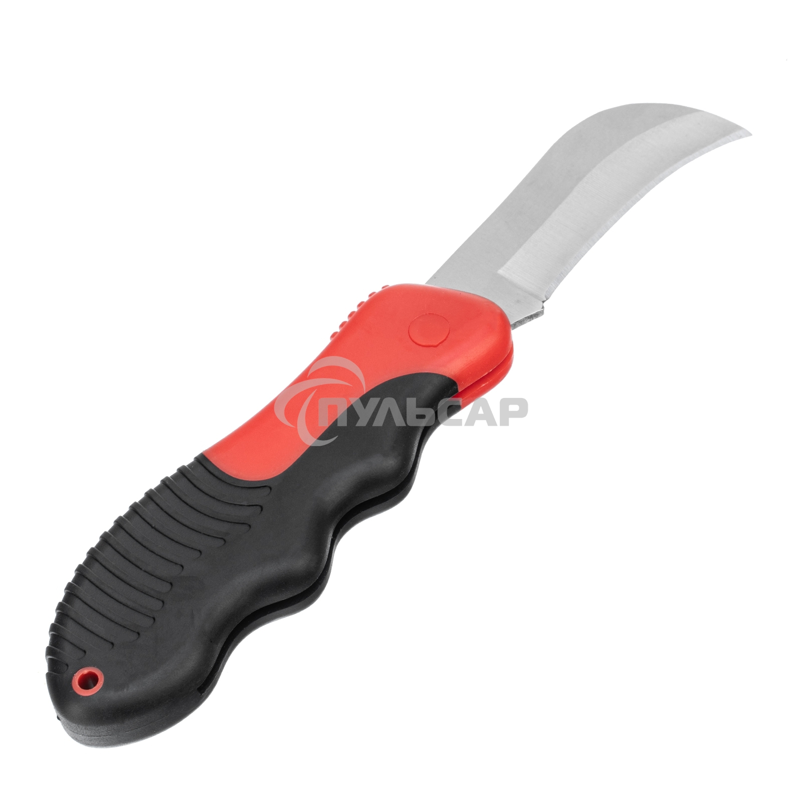 Нож электрика Matrix, складной, изогнутое лезвие, эргономичная двухкомпонентная рукоятка