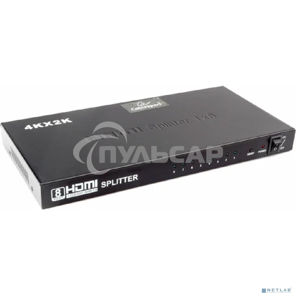 Разветвитель HDMI Cablexpert DSP-8PH4-03, HD19F/8x19F, 1 компьютер => 8 мониторов, Full-HD, 3D, 1.4v, каскадируемый
