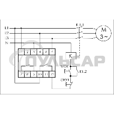 Реле контроля и наличия фаз CZF-312 (монтаж на DIN-рейке 35мм; регулировка порога; без задержки отключения; 3х400/230+N 2х8А 1Z 1R IP20) F&F EA04.001.007