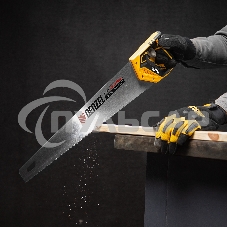 Ножовка по дереву, 500 мм, 9 TPI, зуб 3D, двухкомпонентная рукоятка Denzel