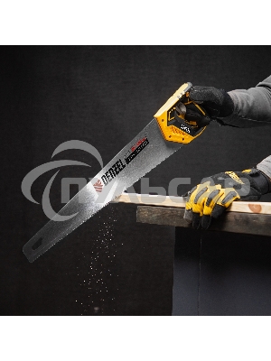 Ножовка по дереву, 500 мм, 9 TPI, зуб 3D, двухкомпонентная рукоятка Denzel