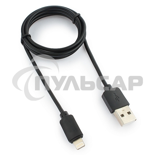 Кабель USB Гарнизон GCC-USB2-AP2-1M AM/Lightning, для iPhone5/6/7, IPod, IPad, 1м, черный, пакет