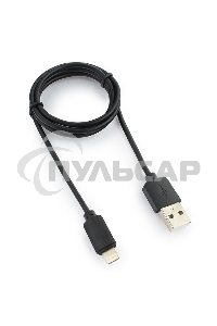 Кабель USB Гарнизон GCC-USB2-AP2-1M AM/Lightning, для iPhone5/6/7, IPod, IPad, 1м, черный, пакет
